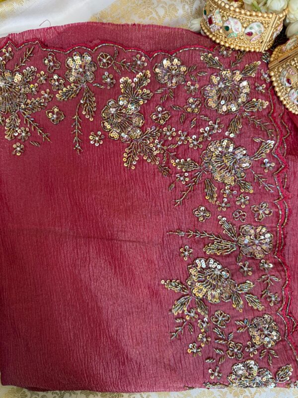 Carrot Pink Saree - Image 3